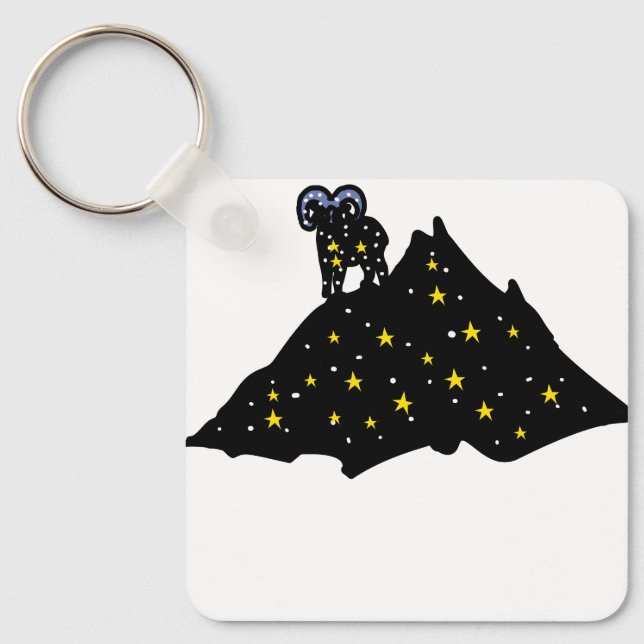 Chaveiro Modern Ram Zodiac Keychain – Sleek Aries  (Frente)