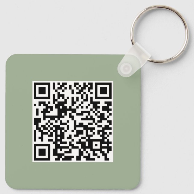 Chaveiro Modern Sage Green QR Code Business Promotional (Verso)