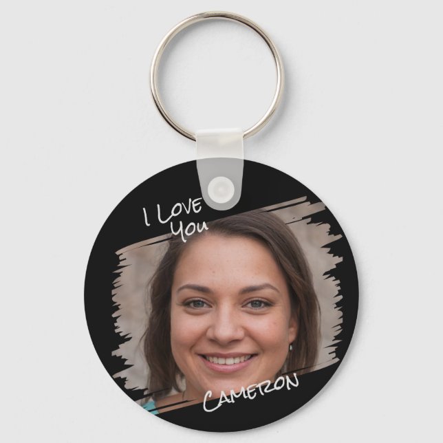 Chaveiro Modern Street Art Add Photo I Love You Namorado (Frente)