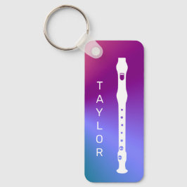 Chaveiro Moderno Colorido Flute Mínimo Flutista Personaliza