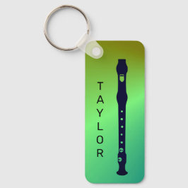 Chaveiro Moderno Colorido Flute Mínimo Flutista Personaliza