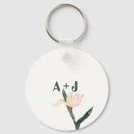 Chaveiro Moderno floral rosa discreto