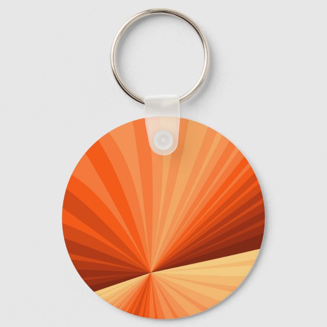 Chaveiro Moderno Gráfico Fractal Abstrato Laranja Vermelho  (Frente)