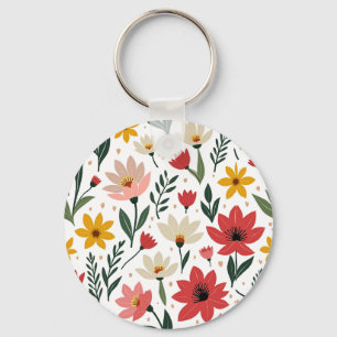 Chaveiro Moderno Jardim Floral Botânico Colorido de Verão