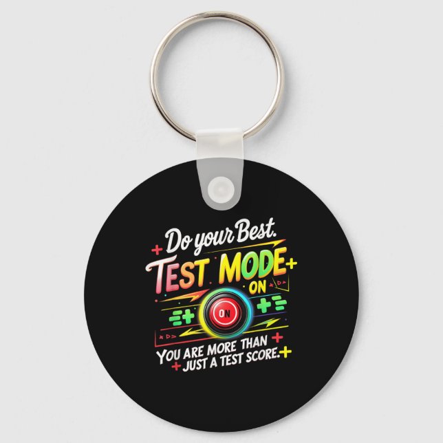 Chaveiro Modo de Teste no Dia de Teste Professor Motivativo (Frente)