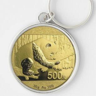 Chaveiro Moeda Dourado da panda