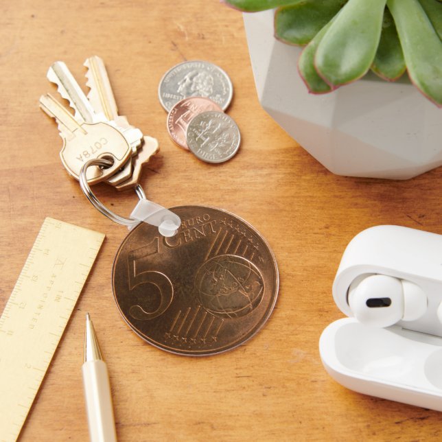 Chaveiro Moeda Moeda Moeda Euro 5 Centavos (Mesa)