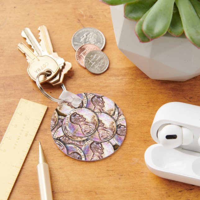 Chaveiro Moedas de cobre de centavo dos EUA (Mesa)