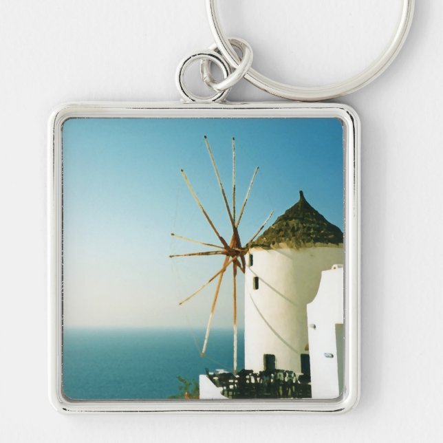 Chaveiro Moinho de vento Santorini, Grécia (Frente)