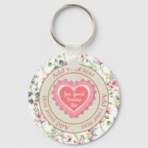 Chaveiro Moldura de Coração Floral Elegante: para Todas as