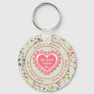 Chaveiro Moldura de Coração Floral Elegante: para Todas as