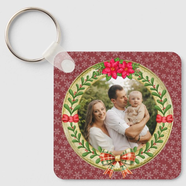 Chaveiro Moldura de Imagem Personalizada e Grinalda de Nata (Frente)