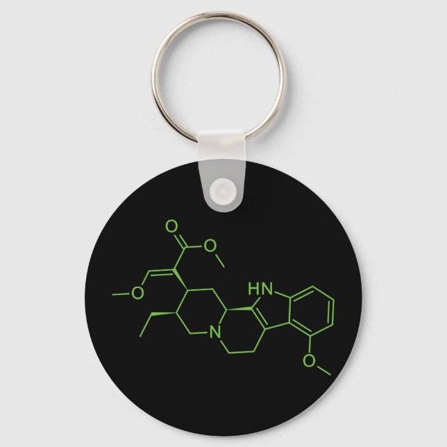 Chaveiro Molécula de Mitraginina Kratom - Diagrama de Quími (Frente)