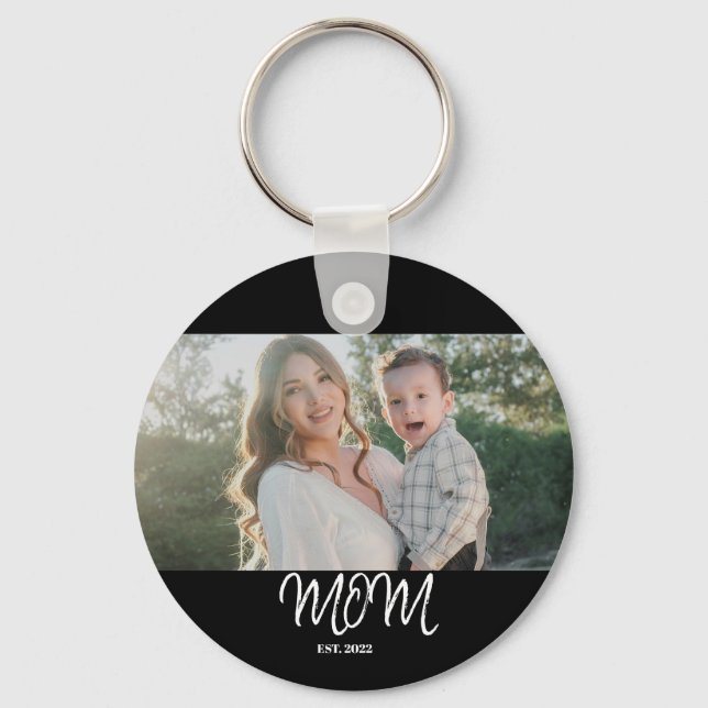 Chaveiro Mom Established, Photo, Script, Key Chain (Frente)