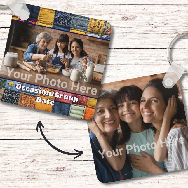 Chaveiro Momentos Familiares do Dia a Dia Pequena Ocasião (Custom photo and text keychain for mother, grandmother, or another strong female figure in your life)