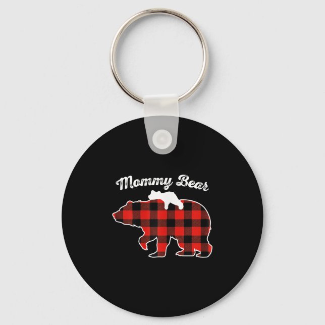 Chaveiro Mommy Bear Flannel Red Plaid Pajama Family Matchin (Frente)