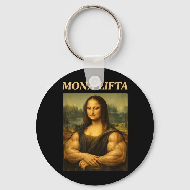 Chaveiro Mona Lifta Divertida Mona Lisa Levantamento Treino (Frente)