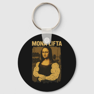 Chaveiro Mona Lifta Gym Workout Engraçado Mona Lisa Malhaçã