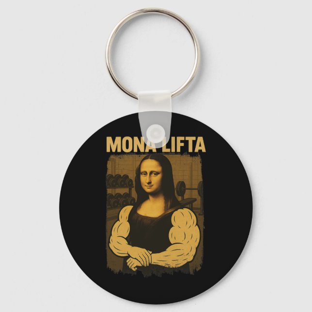Chaveiro Mona Lifta Gym Workout Engraçado Mona Lisa Malhaçã (Frente)