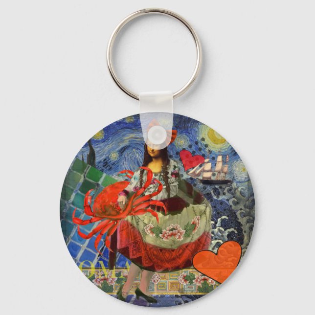 Chaveiro Mona Lisa e Caranguejo (Frente)