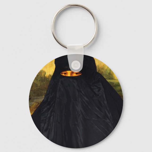 Chaveiro Mona Lisa escondida atrás do Burqa (Frente)