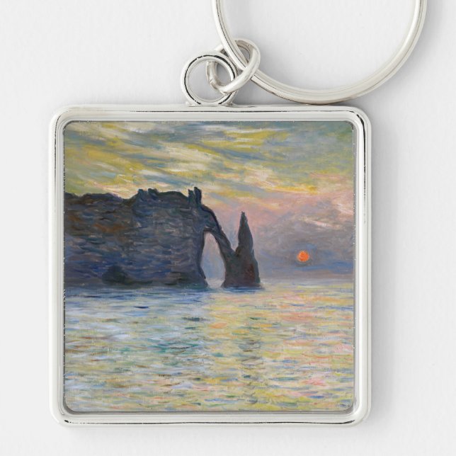 Chaveiro Monet - Manneport, Cliff em Etretat, Sunset (Frente)