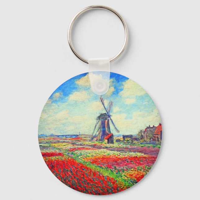 Chaveiro Monet Tulips Windmill (Frente)