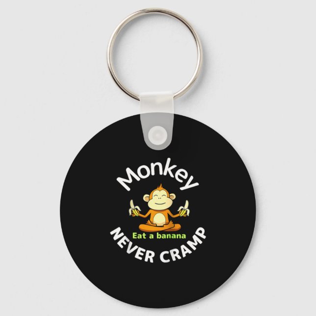 Chaveiro Monkey Never Cramp Eat A Banana Raglan Baseball Te (Frente)