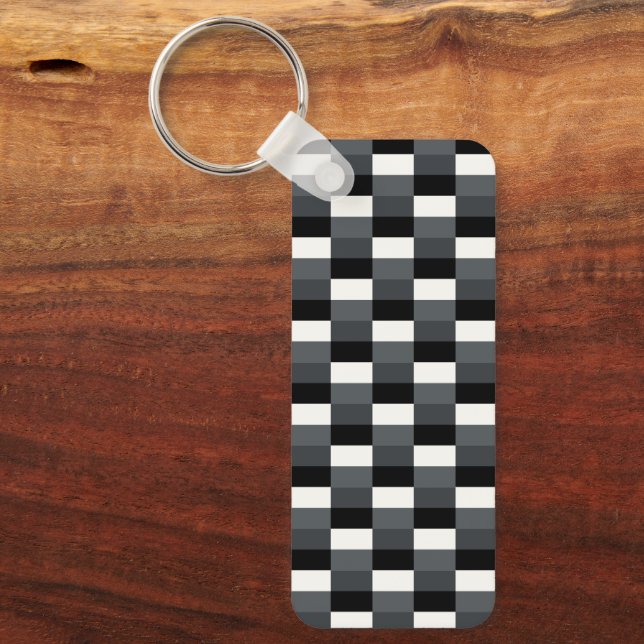 Chaveiro Monochrome Pattern of Gray, Grey, Black and White (Frente)