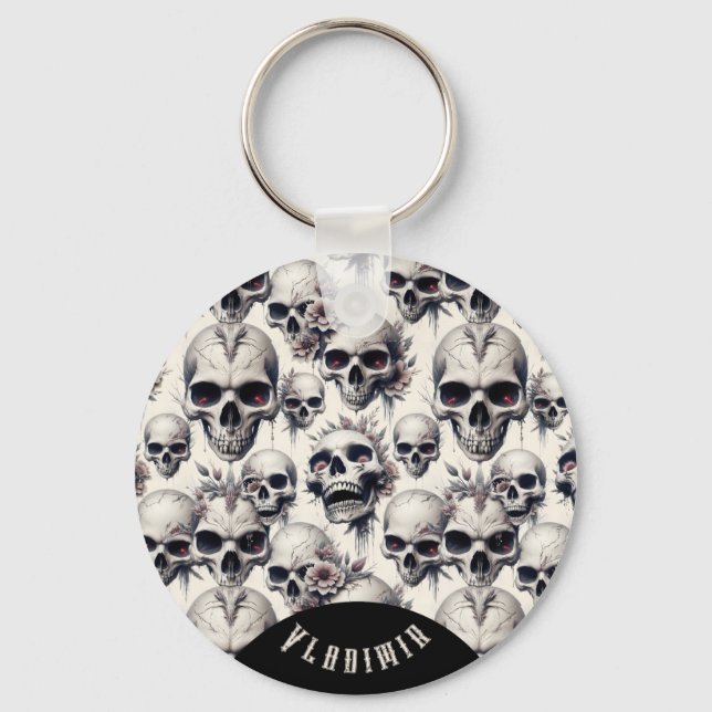 Chaveiro Monochrome Skulls (Frente)