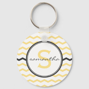 Chaveiro Monograma amarelo de Chevron