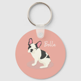 Chaveiro Monograma. Belo Bulldog Francês.