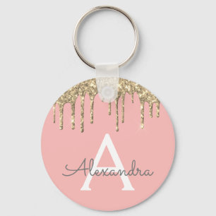 Chaveiro Monograma brilhante brilhante brilhante Dourado, c