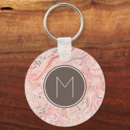 Chaveiro Monograma Chic de Mármore Rosa