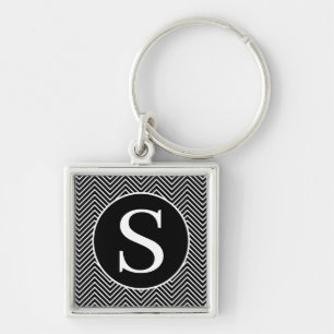 Chaveiro Monograma Classf RF Thin Chevron Black
