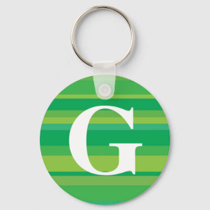 Chaveiro Monograma com um fundo listrado colorido - G