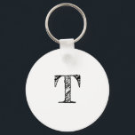 Chaveiro Monograma com Vintage gravado<br><div class="desc">Mostra a elegância do eterno com este belamente gravado design de monograma</div>