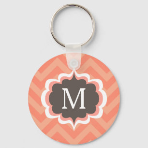 Chaveiro Monograma cor-de-rosa coral do costume do teste