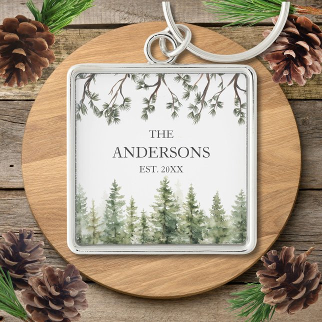 Chaveiro Monograma Cores de Pinheiros Russos e Ramais (In situ)