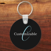 Monograma Curto Editável Branco Azul Preto