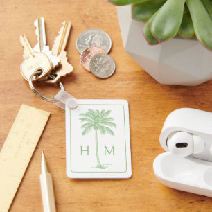 Chaveiro Monograma da árvore Palmetto de Palma Verde e Bran