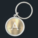 Chaveiro Monograma de Aço Inox Falso Dourado Luxo<br><div class="desc">Corrente de Chaves Metálica Dourada de Luxo em Aço Inox Falso. Essas correntes de chaves podem ser personalizadas para incluir sua inicial e primeiro nome. Essas correntes de chaves fazem ótimos presentes de aniversário,  chá de noiva ou festa de despedida de solteira.</div>