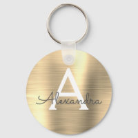 Monograma de aço inoxidável Dourado de luxo