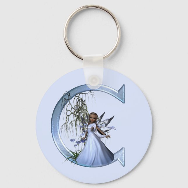 Chaveiro Monograma de Azul Fada C (Frente)