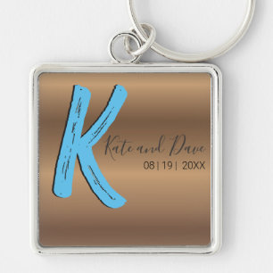 Chaveiro Monograma de Bronze Novo Fab Epic Casamento Incrí