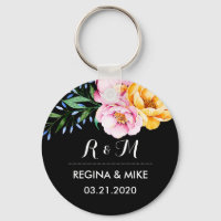 Monograma de Casamento da primavera das Peônias Fl