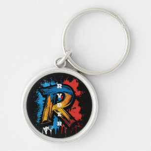 Chaveiro Monograma de Grafite Negrito Personalizável 'R' Ur
