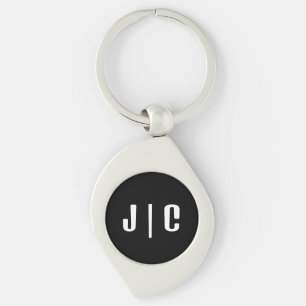 Chaveiro Monograma de iniciais personalizadas minimalista m
