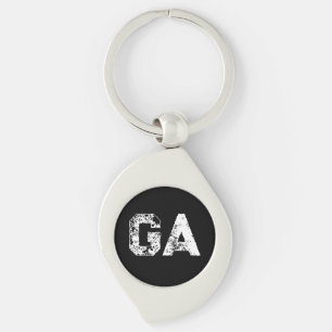 Chaveiro Monograma de Letras Iniciais Preto Branco Simples 