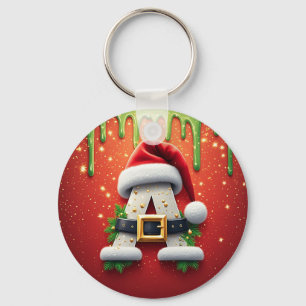 Chaveiro Monograma de Natal A Para Presentes de Inverno
